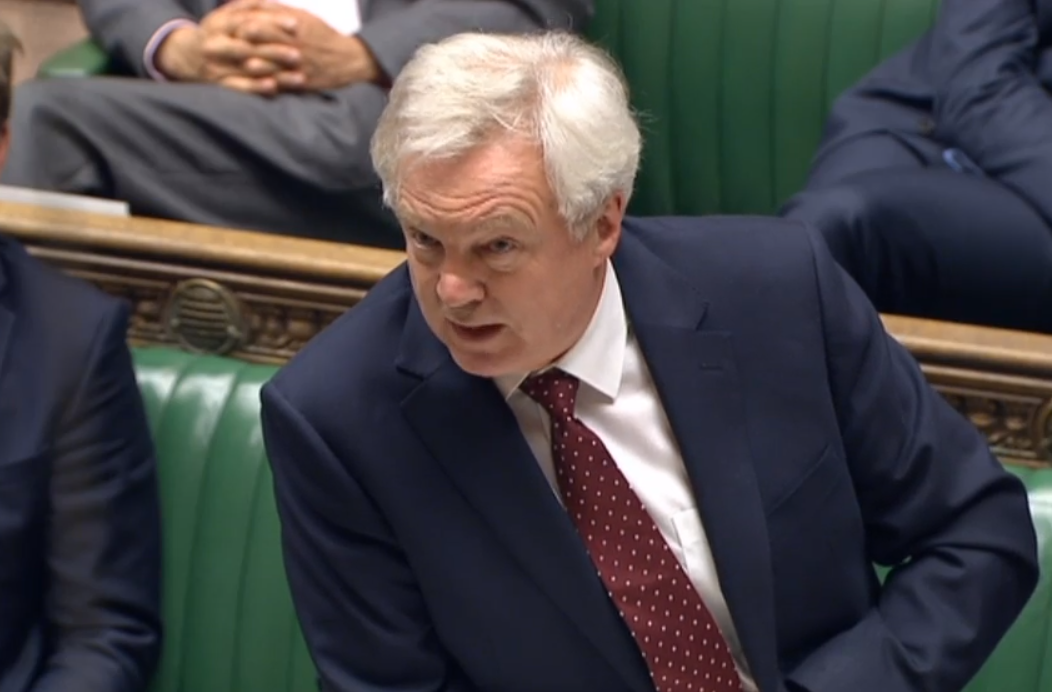 David Davis, Brexit Secretary, winding up tonight's debate in the House of Commons