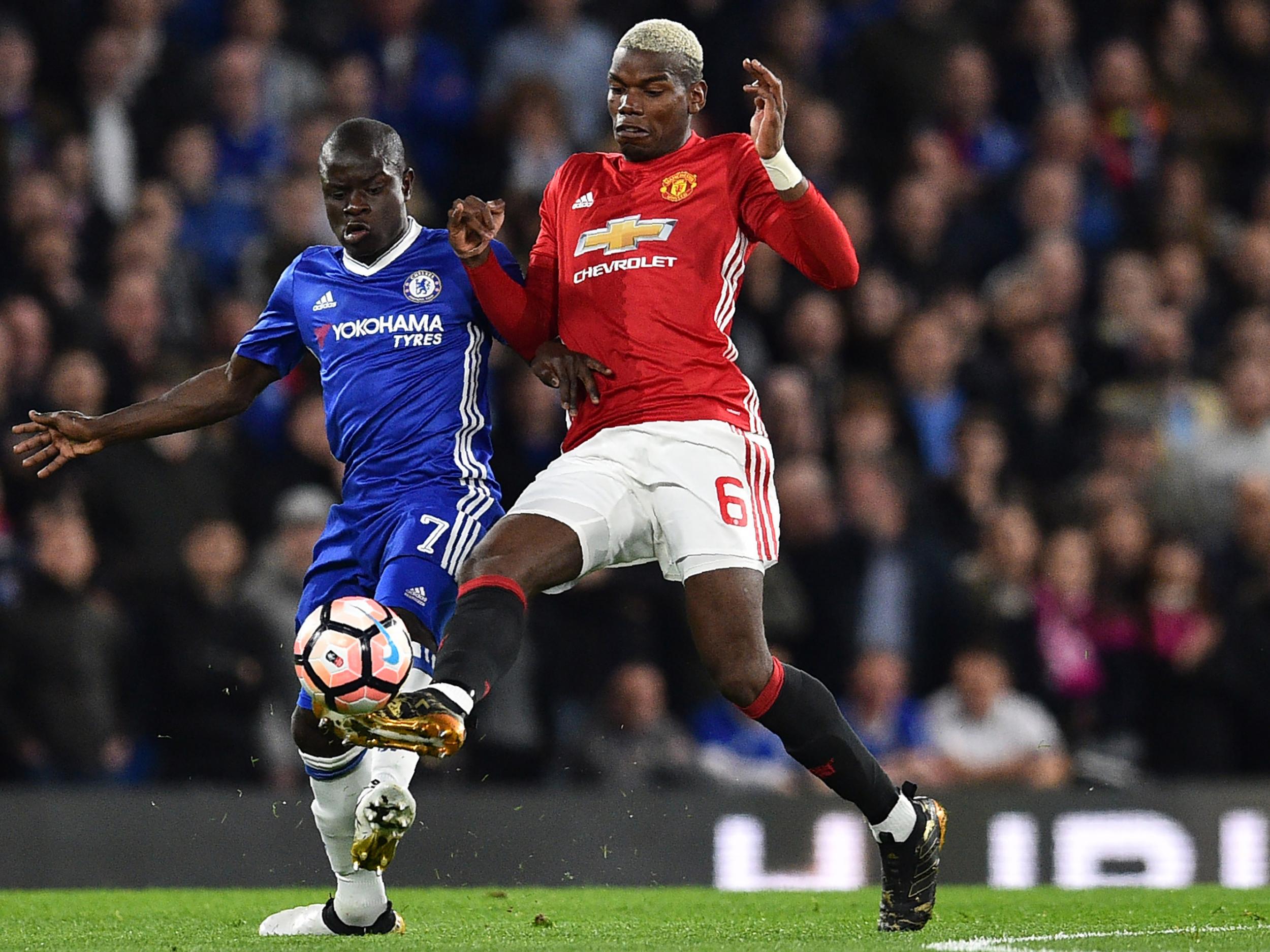 &#13;
Pogba was shown up by Chelsea rival N'Golo Kante (AFP/Getty)&#13;