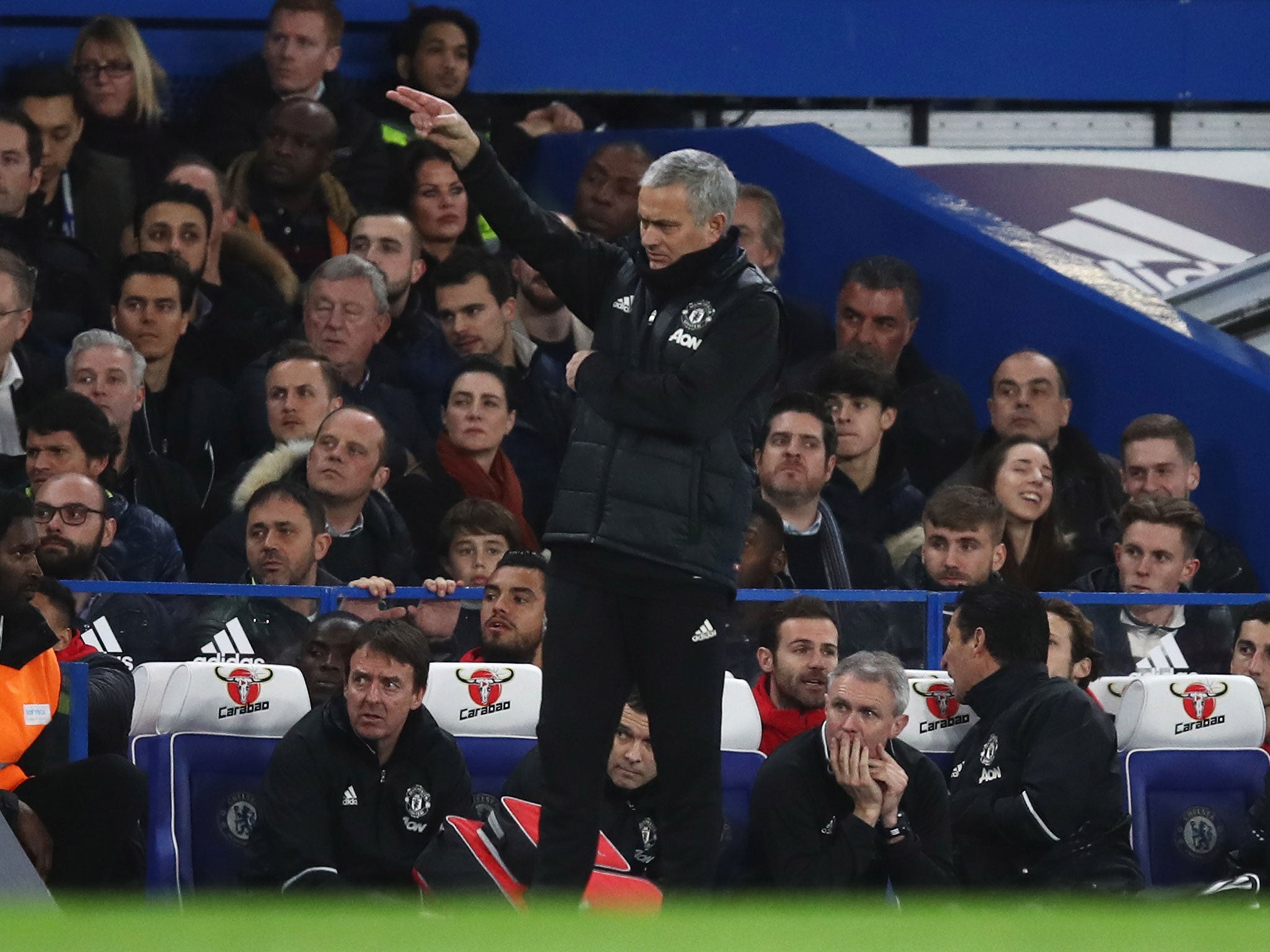 Jose Mourinho reacts on the sideline