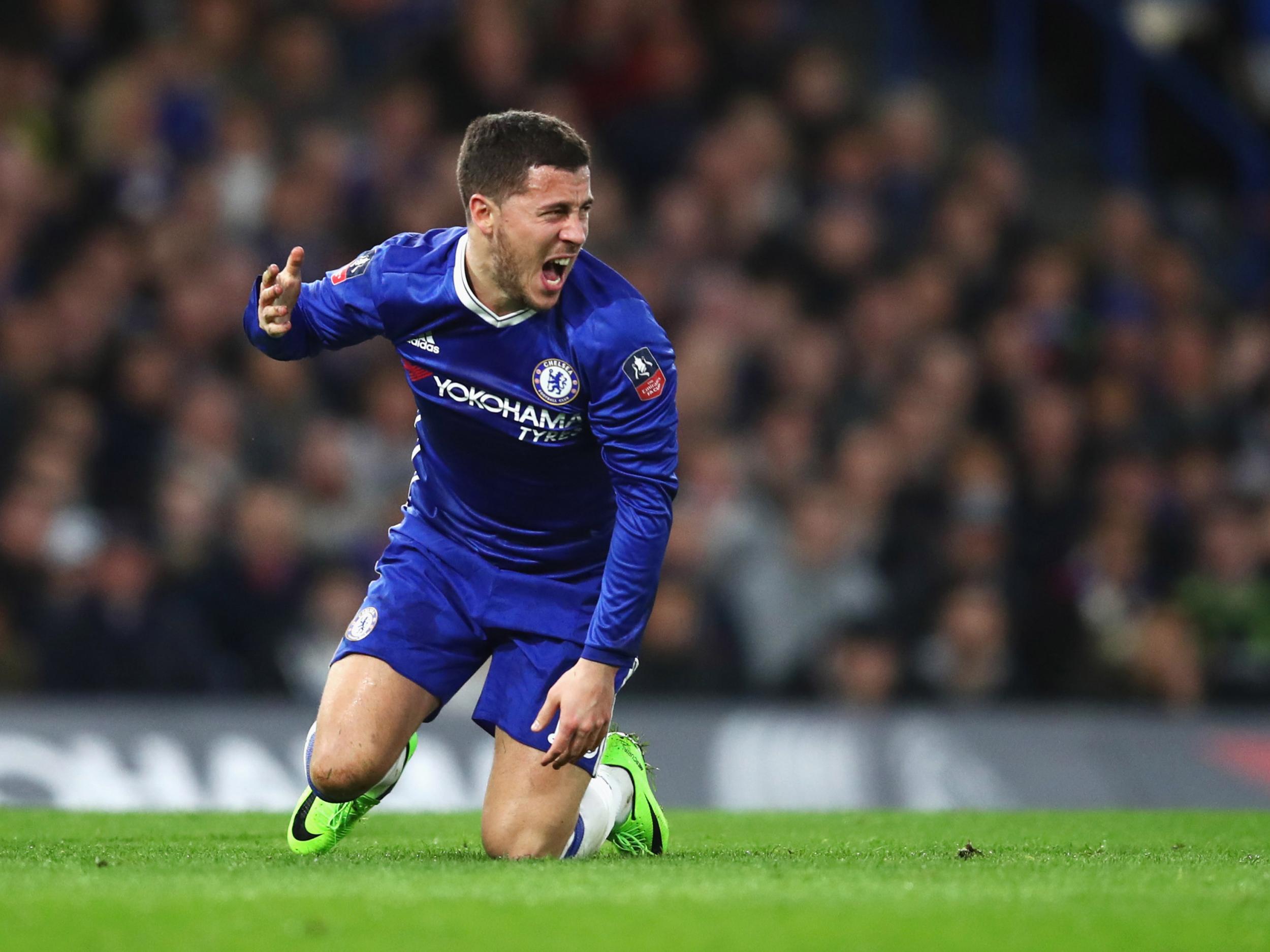 Hazard was kicked by United's players all evening