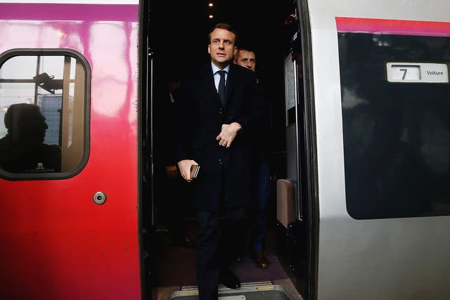 Emmanuel Macron, head of the political movement En Marche!