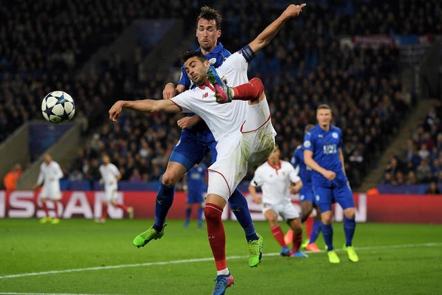 Iborra, shown in action against Leicester, could end up moving to the East Midlands