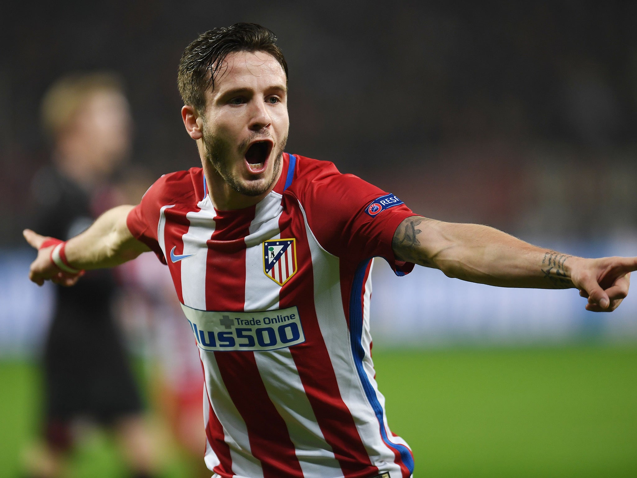 Saul Niguez opened the scoring for Atletico during the first-leg in Leverkusen