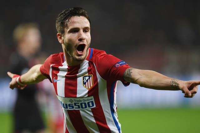 Saul Niguez opened the scoring for Atletico during the first-leg in Leverkusen