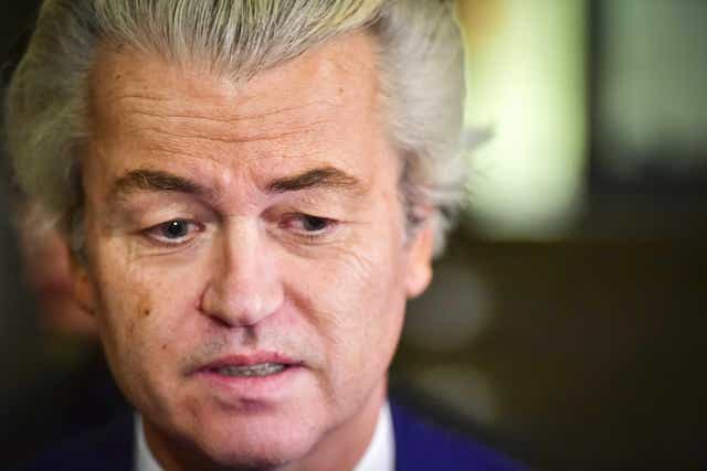 Geert Wilders reacts to the election results in The Hague