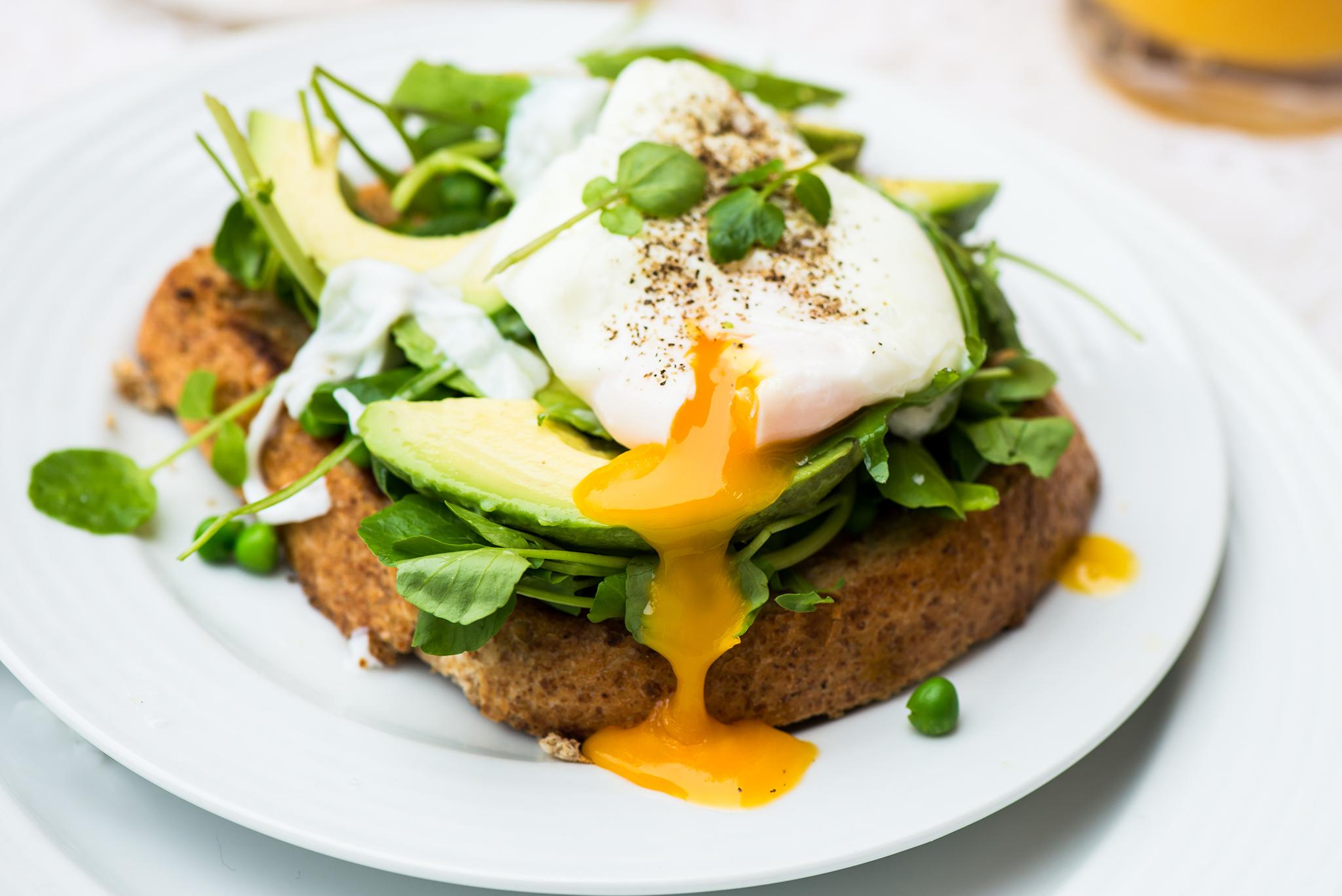 Avocado and eggs on toast