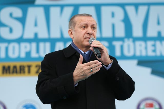 Mr Erdogan said the EU could 'forget about' the migrant deal