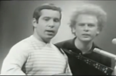 Paul Simon and Art Garfunkel singing ‘Leaves That Are Green’, 1965
