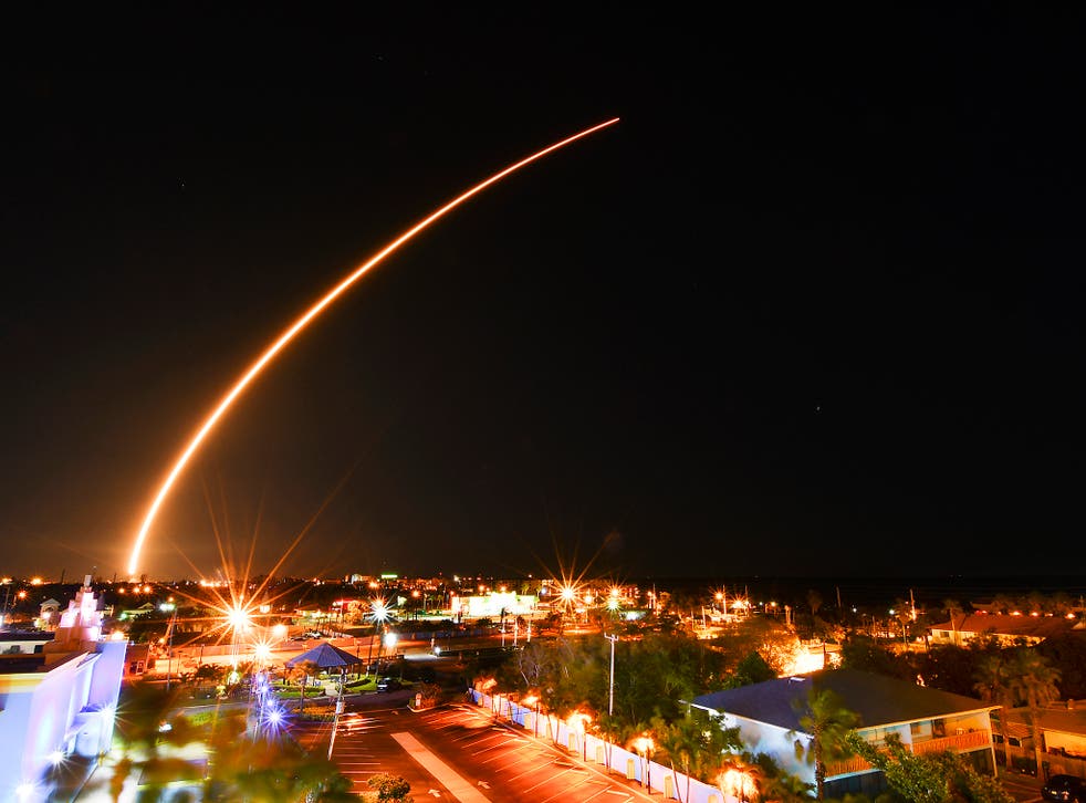 A 'Mars Colonial Fleet' of 1,000 spaceships – more advanced than this SpaceX rocket taking off over Florida – could be created to populate the Red Planet