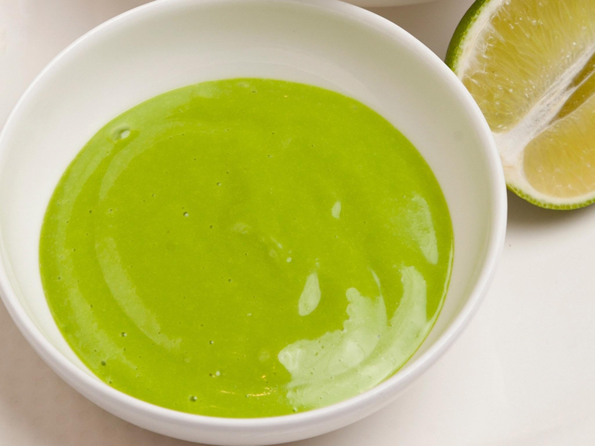 Green policy: Pete Biggs’s almost fluorescent wild garlic mayo