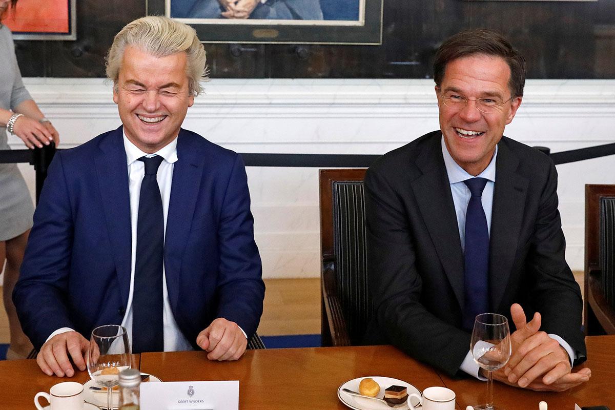 PVV leader Geert Wilders and Mark Rutte, the Dutch PM
