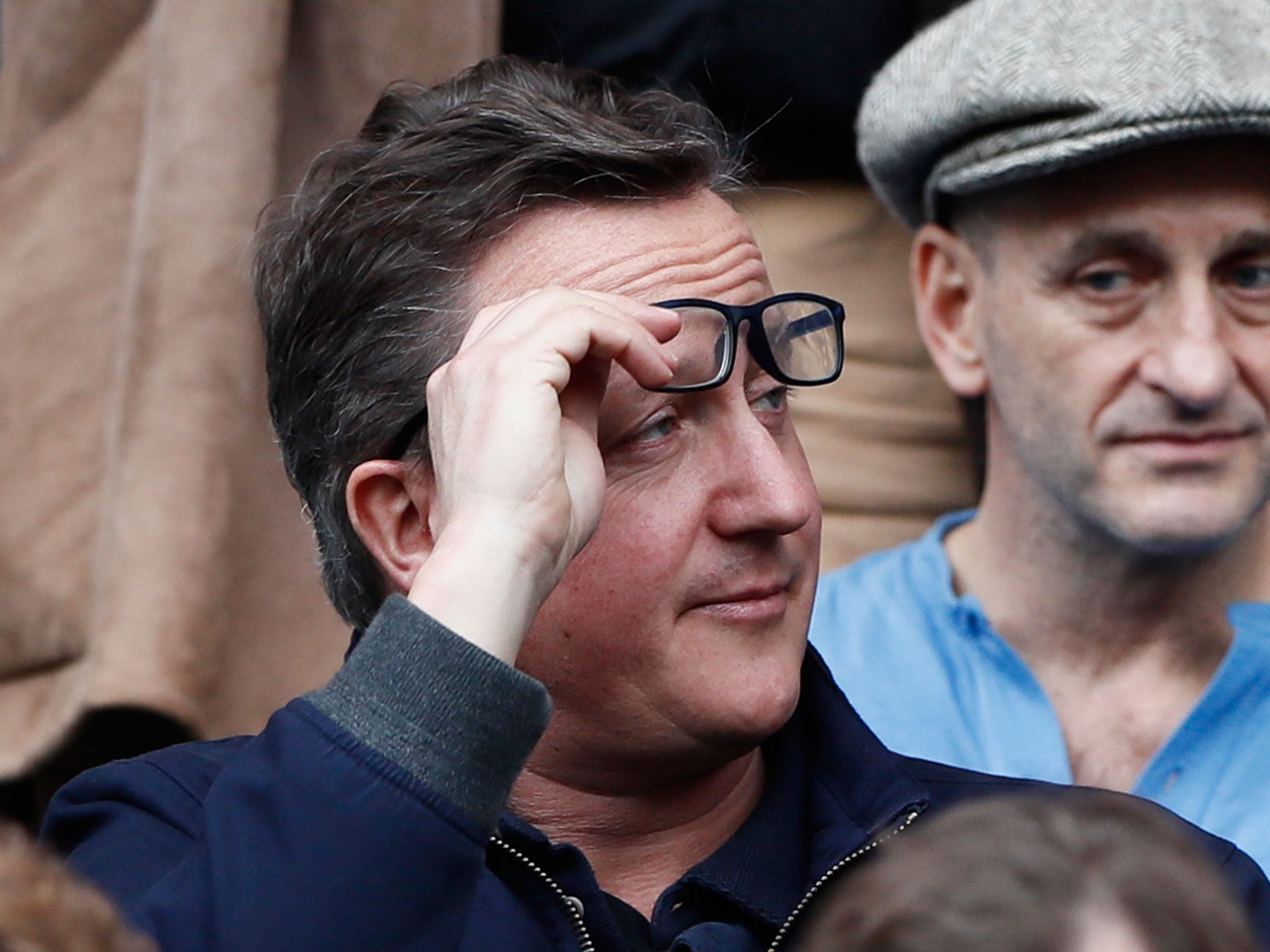 David Cameron watching the Six Nations rugby at Twickenham Stadium
