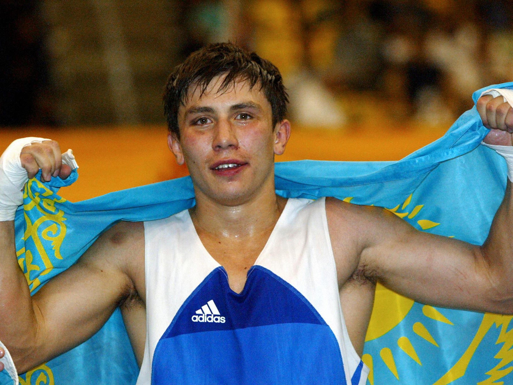 Golovkin fighting as an amateur, in 2003