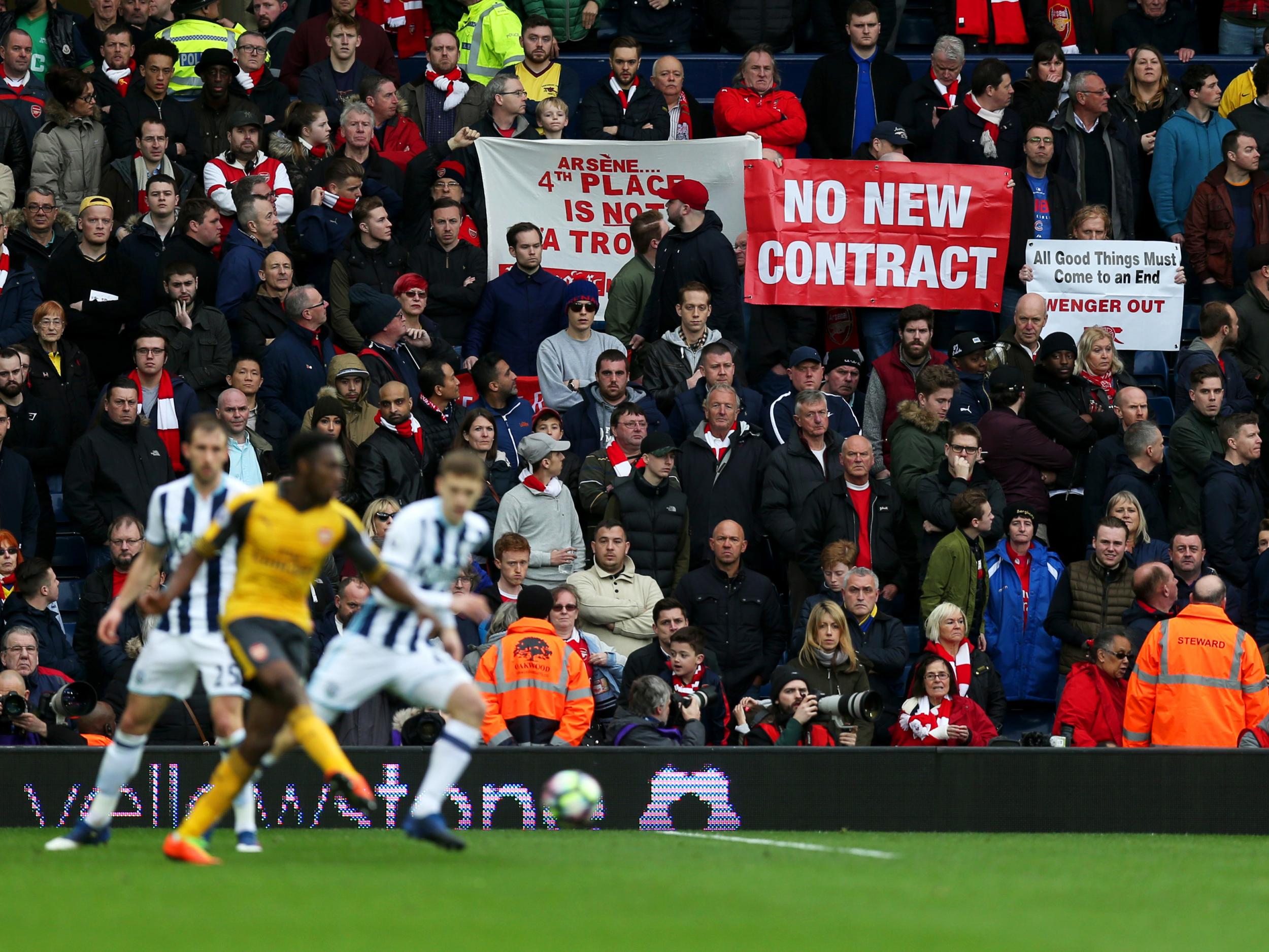 Arsenal's travelling support made their disgruntlement known