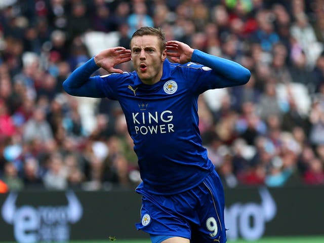 Jamie Vardy scored what turned out to be the winner for the Foxes