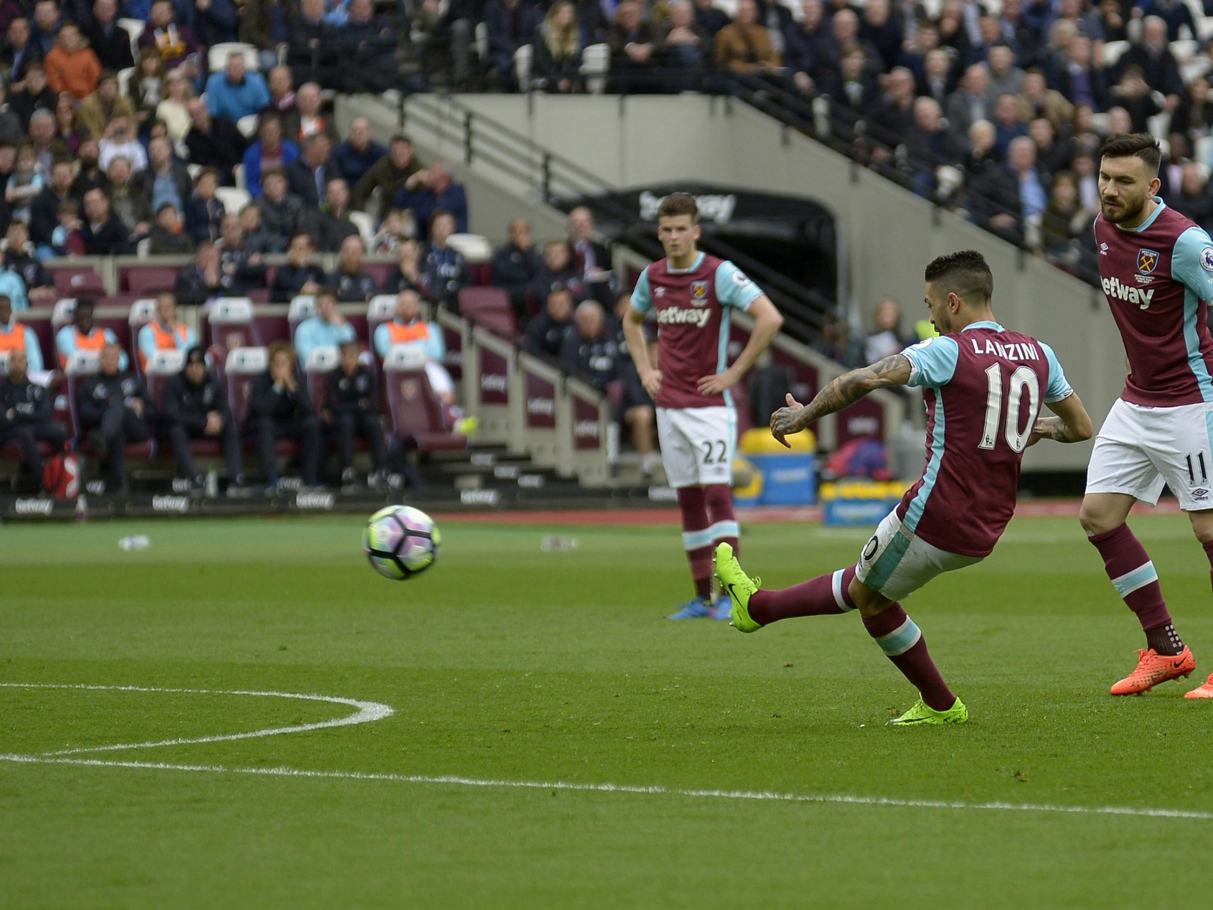 Lanzini pulled one back with an exquisite free-kick