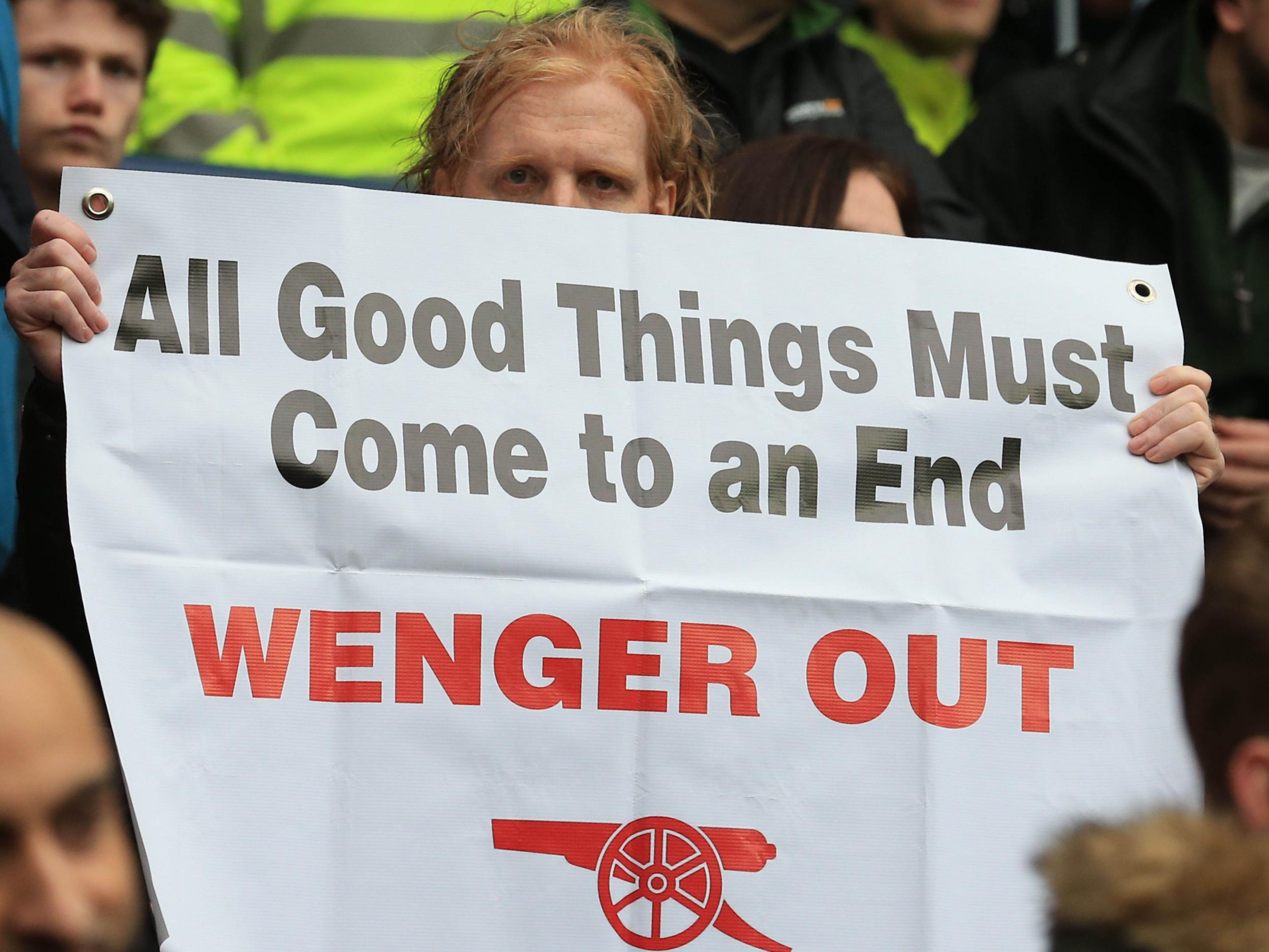 Several fans revealed anti-Wenger banners