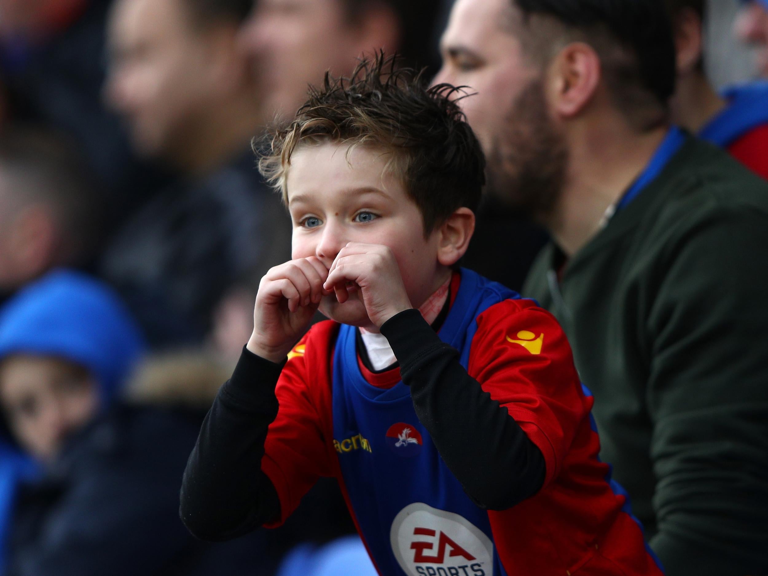 A young Palace supporter enjoying the action