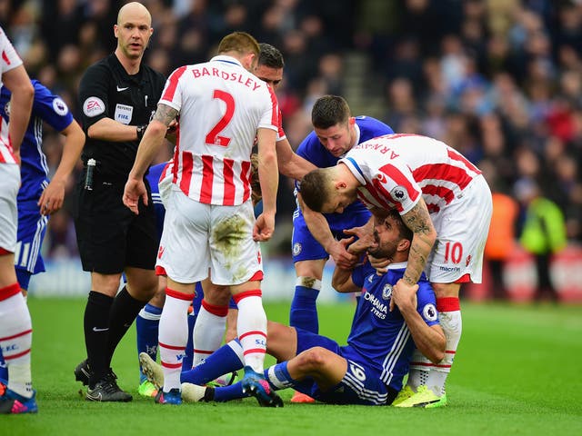 Hughes accused Costa of making the most of all fouls against him