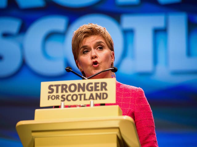 Nicola Sturgeon addresses the SNP’s spring conference in Glasgow today
