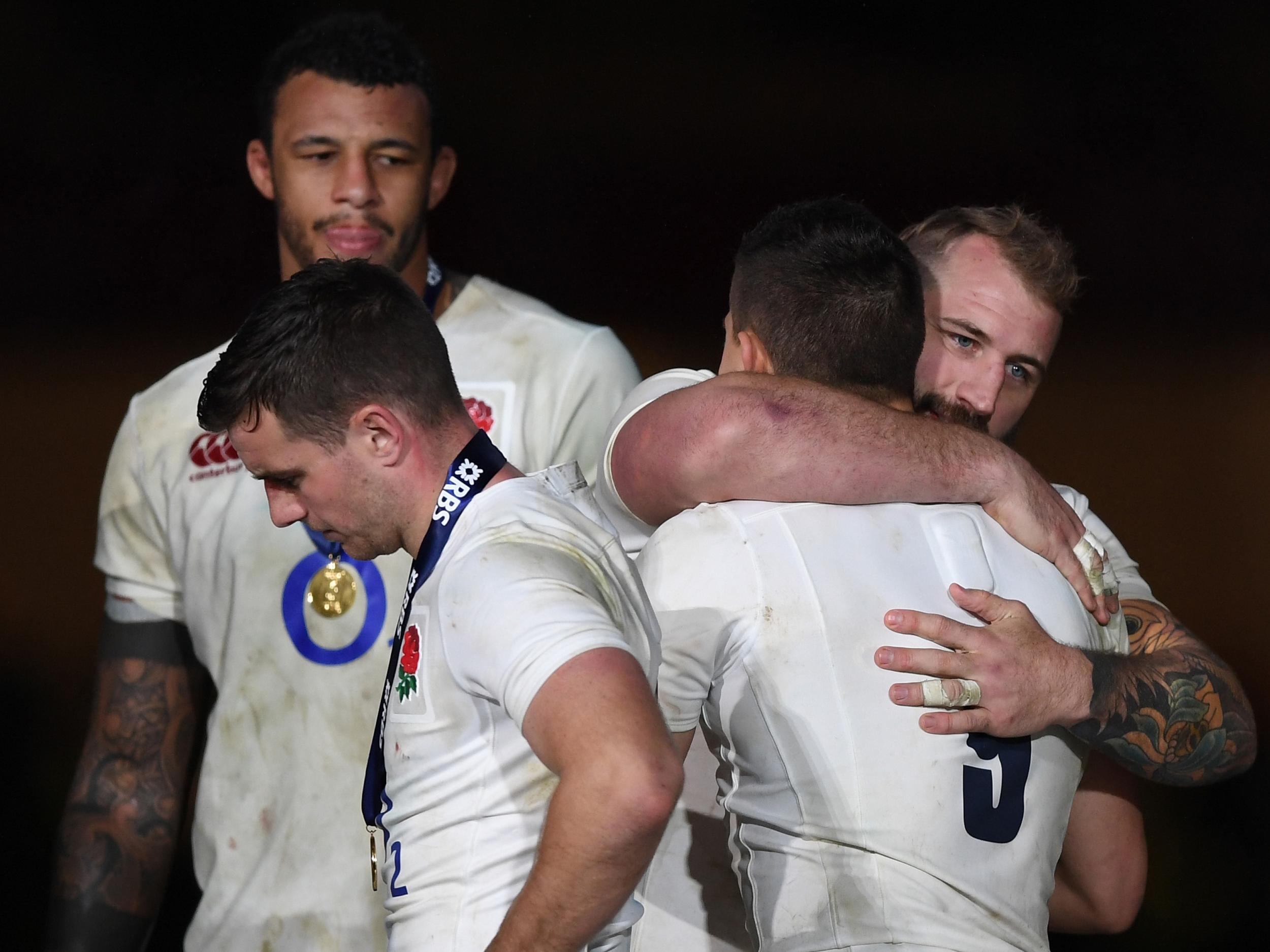 England's players were heartbroken at the final whistle