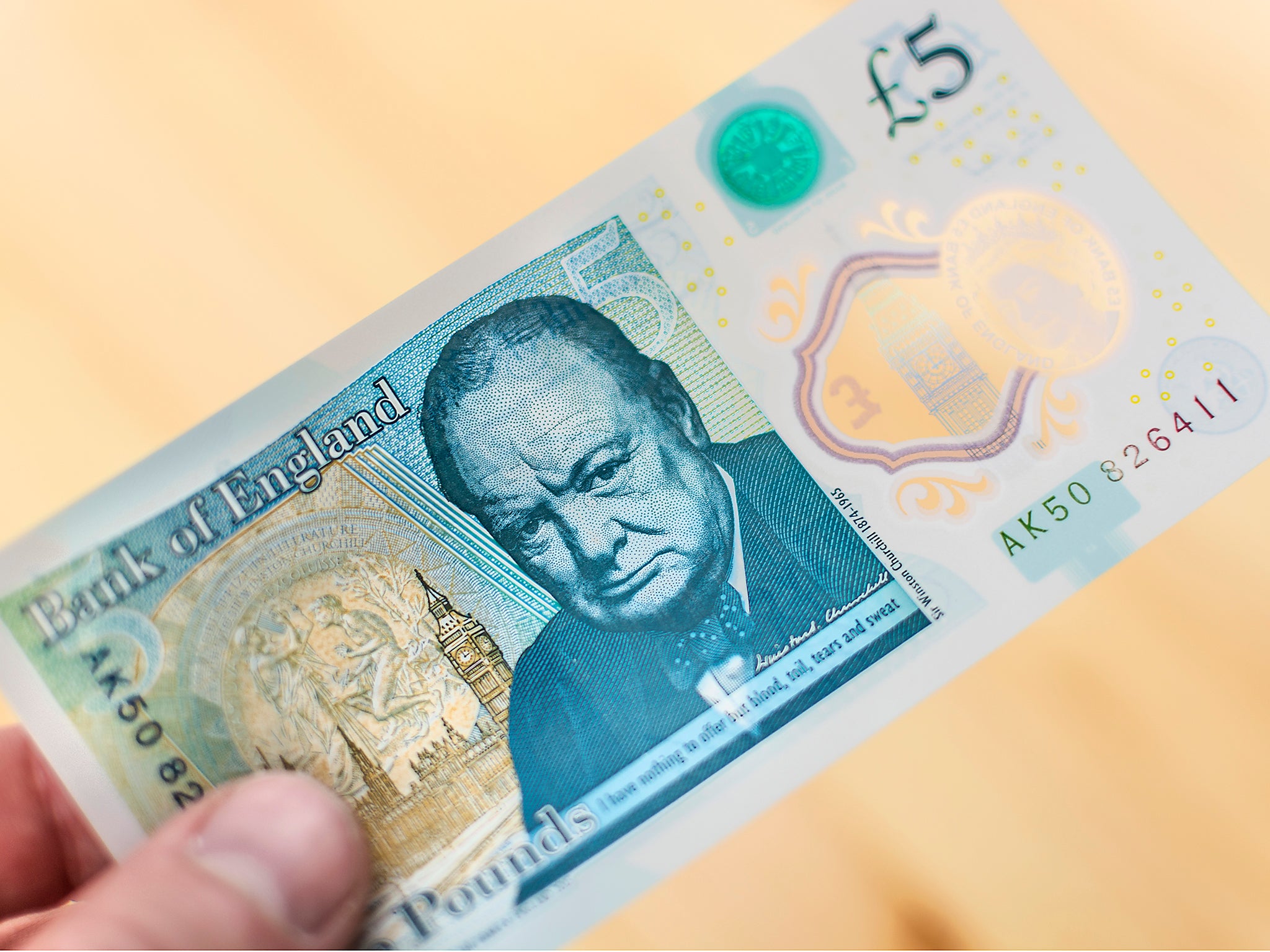 Figure of note: Churchill on the back of the new fiver