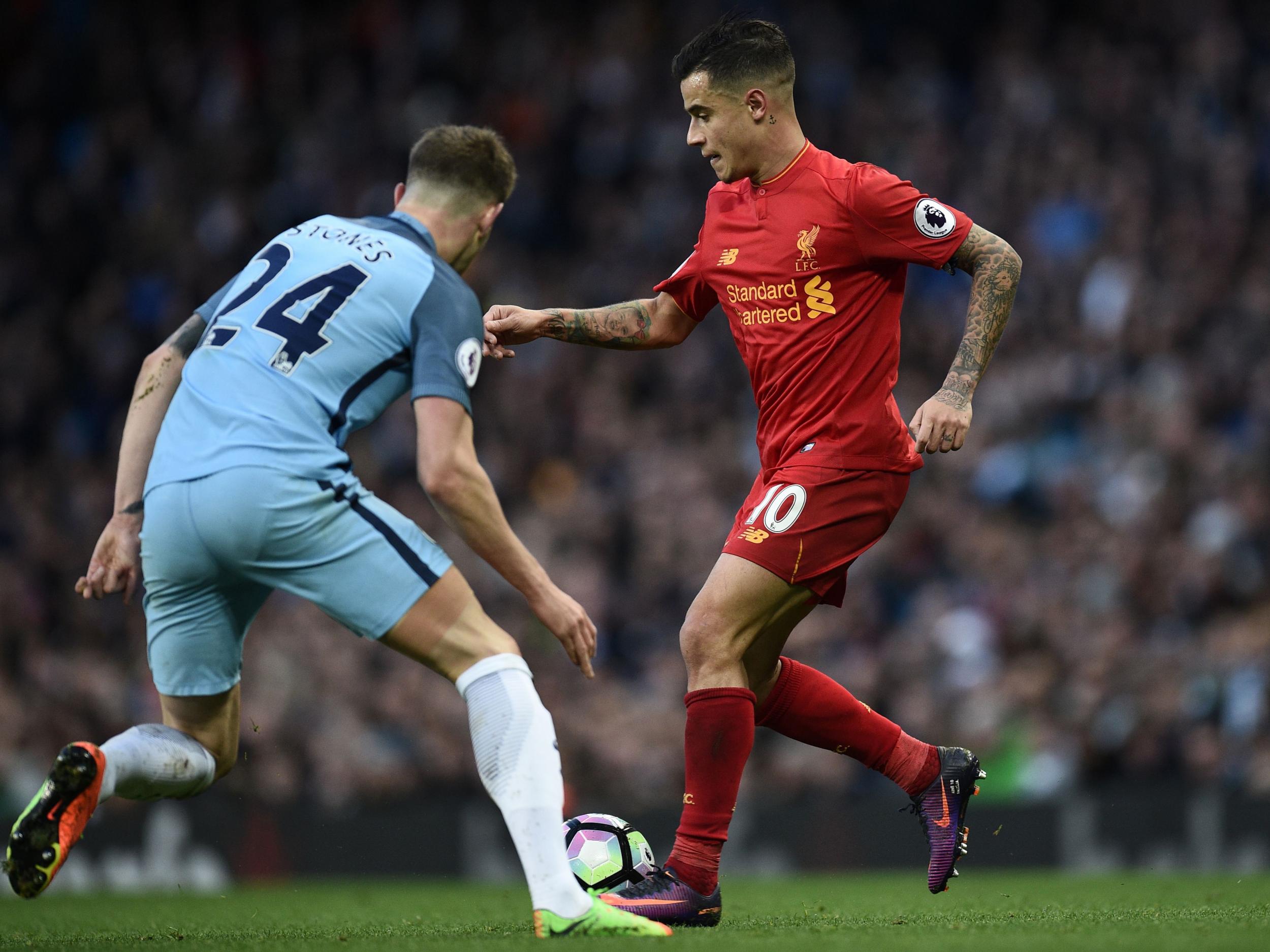 Coutinho struggled for Liverpool while Stones was vastly improved
