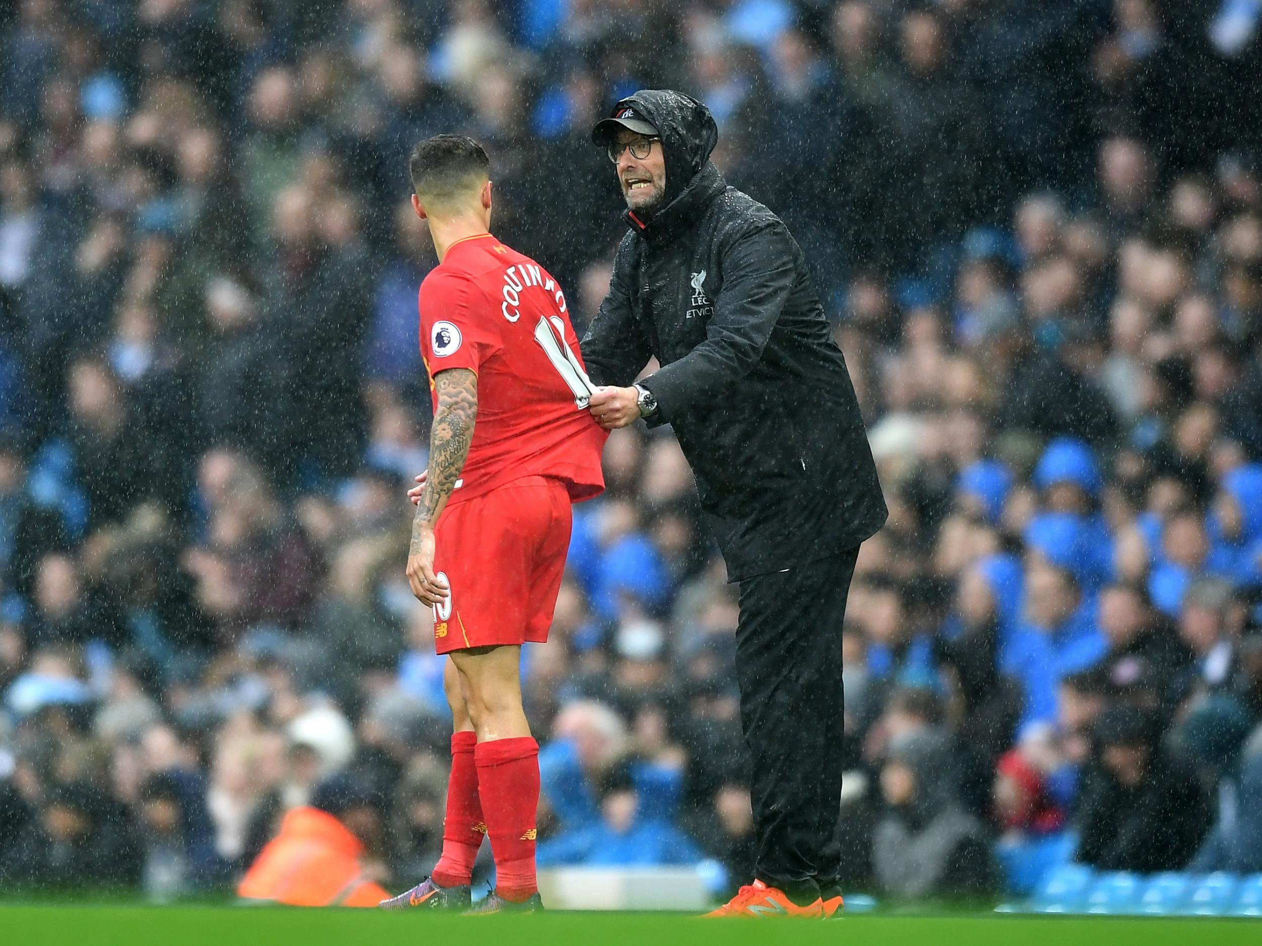 Klopp cut an animated figure on the touchline