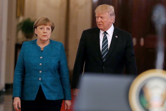 Ms Merkel is said to have ‘ignored the provocation’ shown by her Washington host