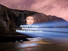 Vera Lynn to have her image projected onto the White Cliffs of Dover