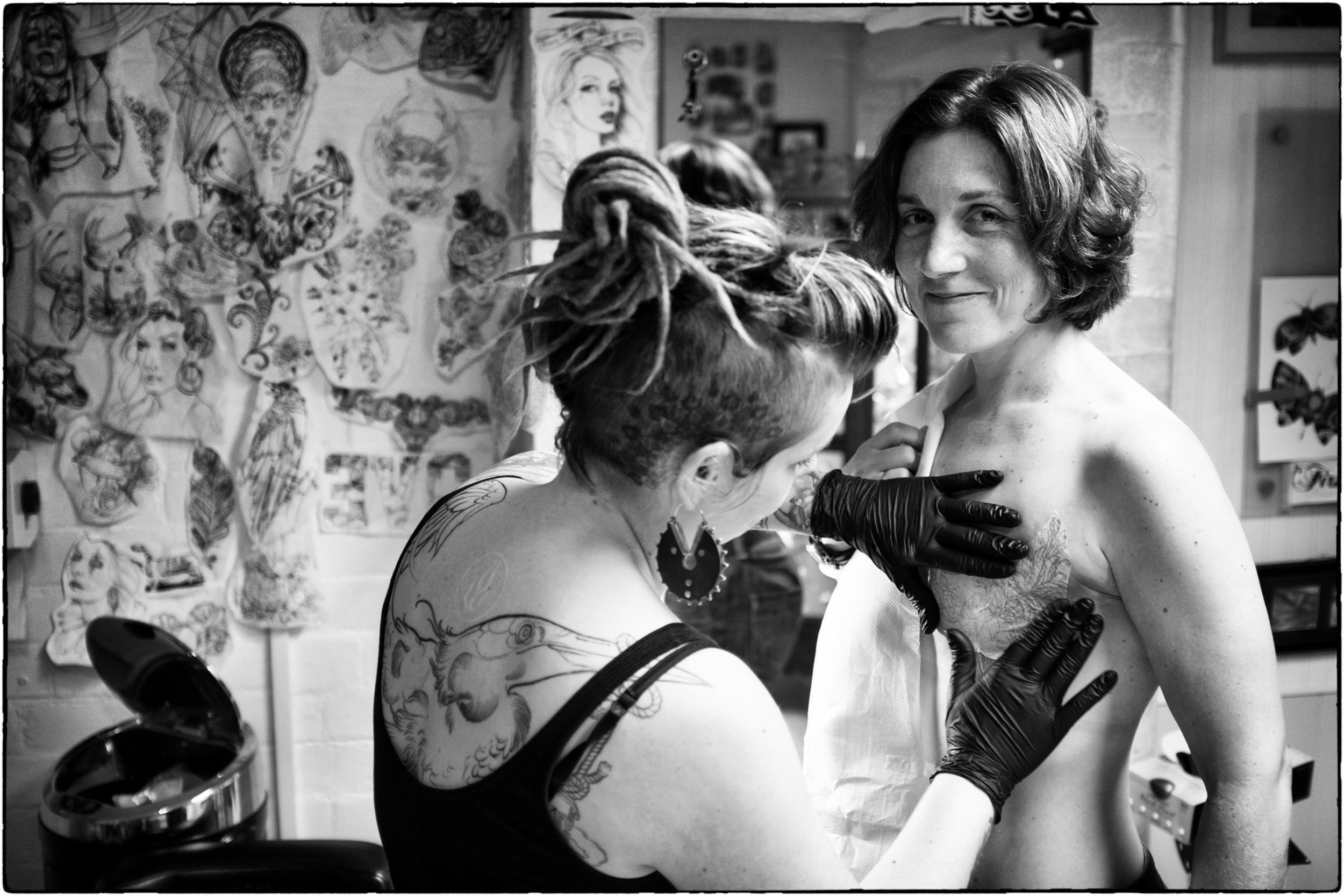 Kerry Allison says that in tattoo artist Anna Garvey she knew she had found 'the one. I feel hugely grateful that she could do this for me'