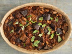 Sicilian aubergine and bean stew, recipe