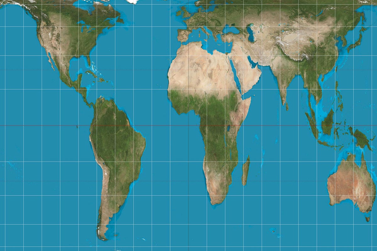 Mercator Map Original Art Print Mercator's Projection World Map | Map
