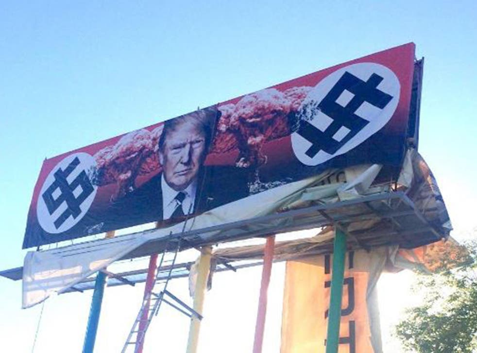 The billboard went on display in Grand Avenue, Phoenix, Arizona on 17 March