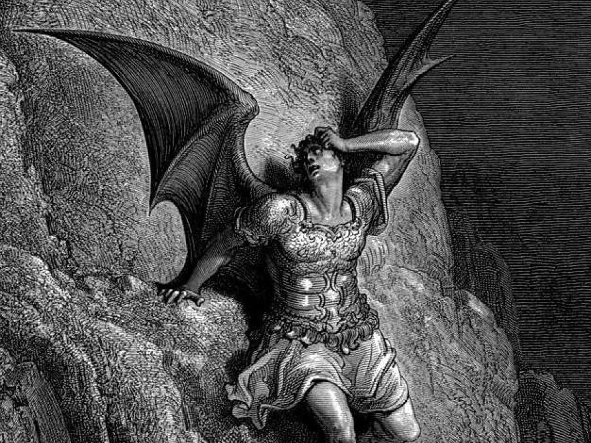 An depiction of Satan from a 19th century illustration of Paradise Lost by John Milton. Most satanists do not actually worship Satan