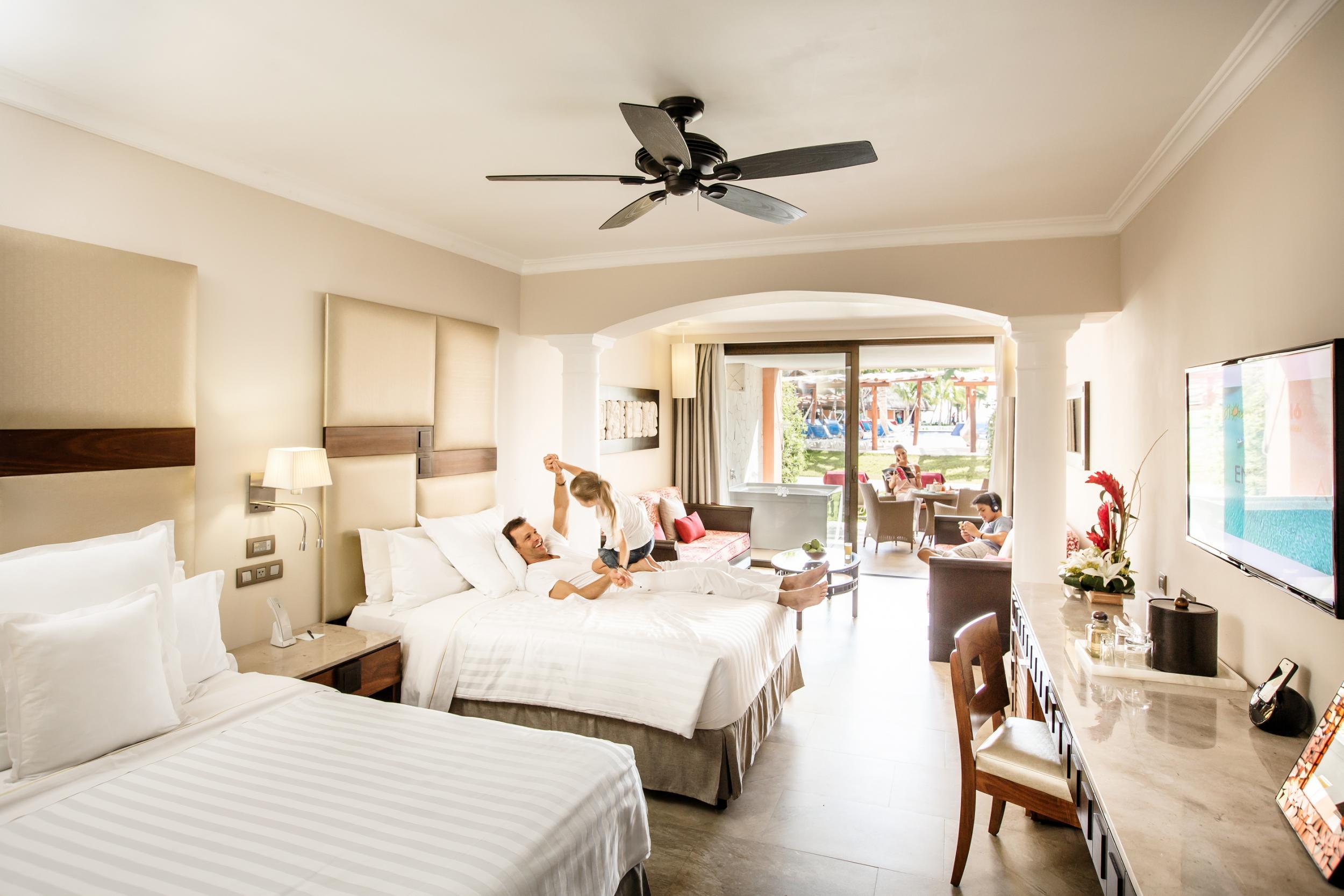 One of the family rooms at the Barceló Maya Grand Resort