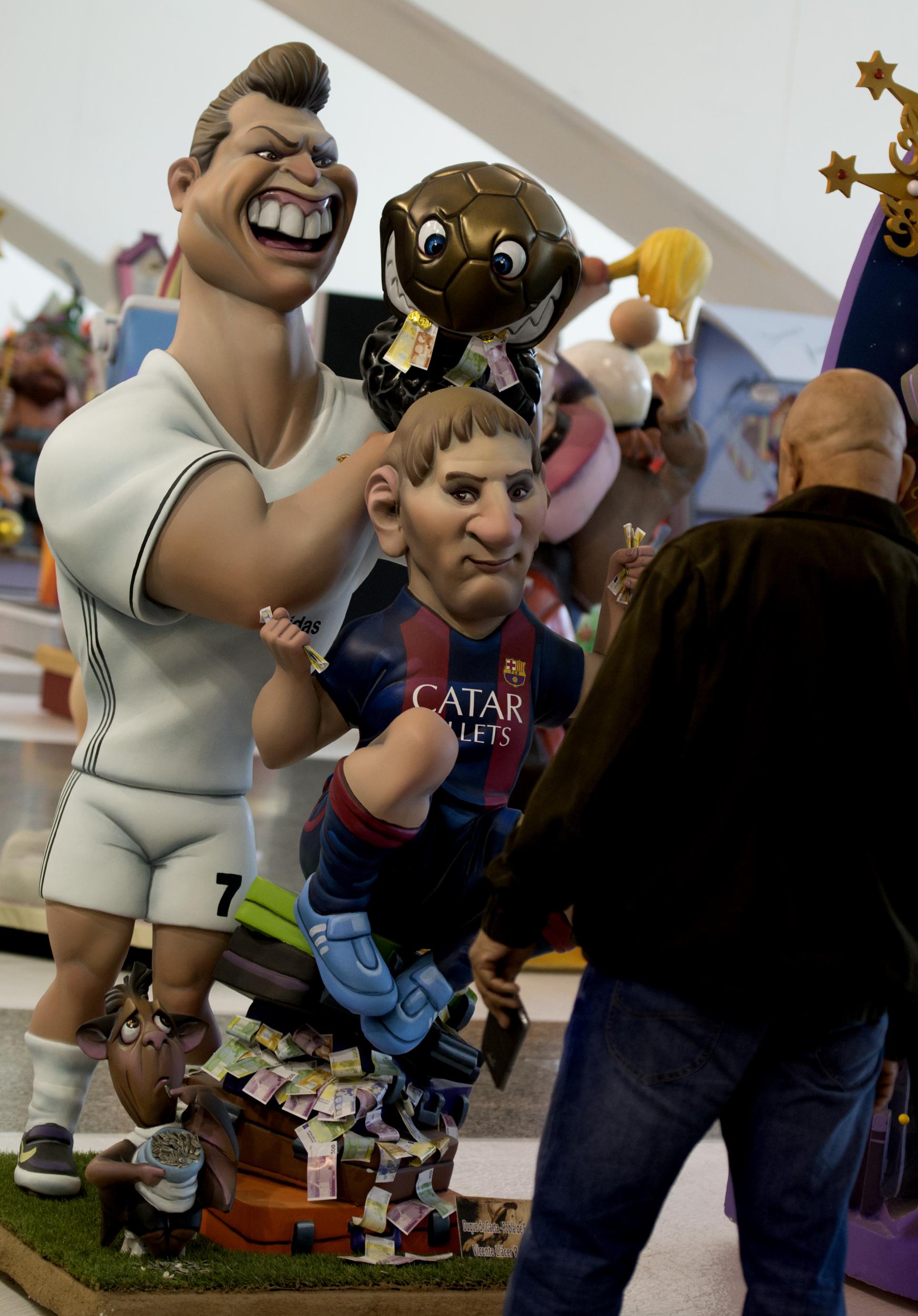 These two 'ninots' depicting Ronaldo and Messi proved particularly popular