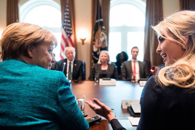 Angela Merkel and Ivanka Trump in the Cabinet Room on 17 March, 2017