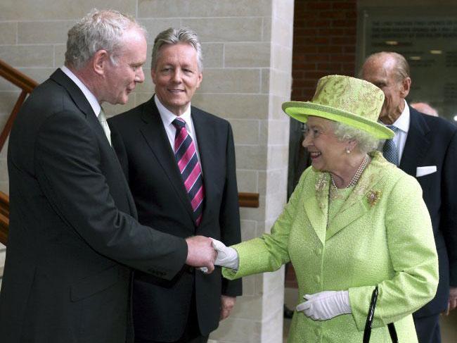 Queen Elizabeth shakes hands with Martin McGuinness in 2012 (Reuters)