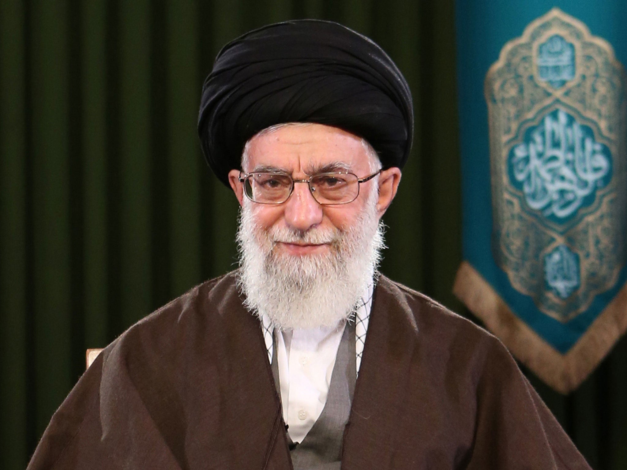 Ayatollah Ali Khamenei addressing the nation on the occasion of Nowruz, the Persian new year, in Tehran on 20 March