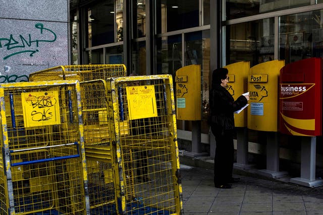 Security sweeps have been increased in the Greek postal service after it was used to send parcel bombs