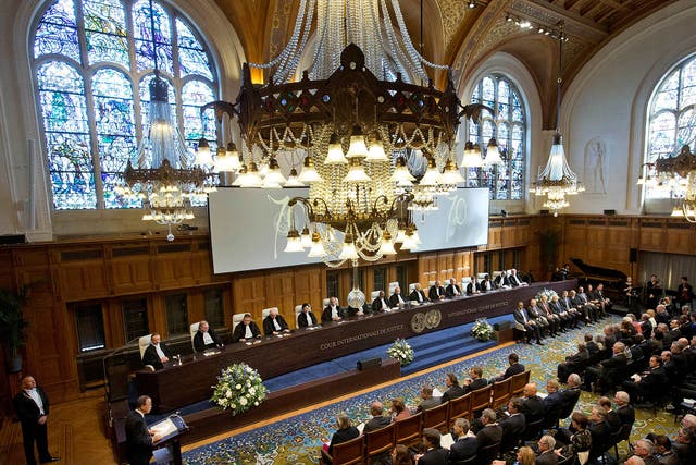 Disputes when states terminate treaty commitments are heard at the International Court of Justice in The Hague.