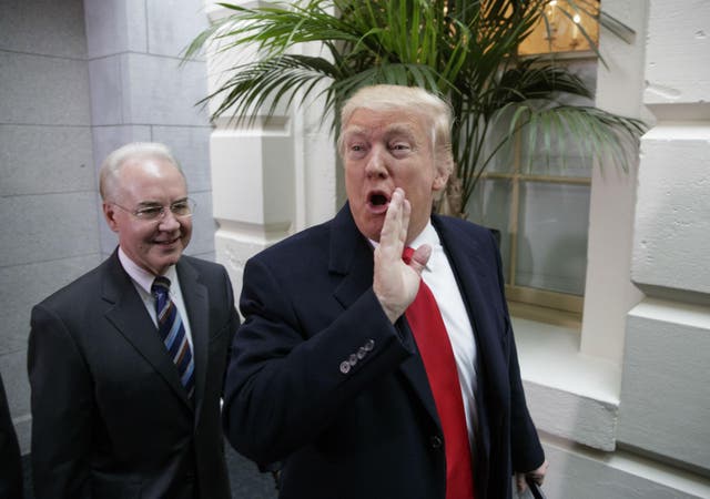 Mr Trump and his Health Secretary Tom Price urged Republicans to rally behind the bill