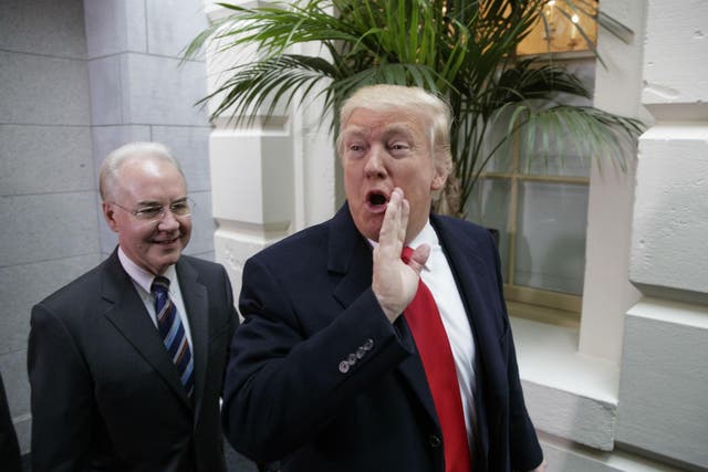 Mr Trump and his Health Secretary Tom Price urged Republicans to rally behind the bill