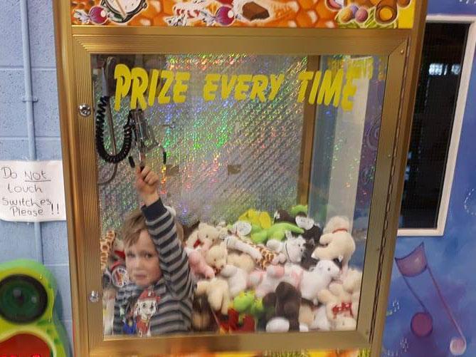 Jamie Bracken-Murphy, 3, became over enthusiastic about the game