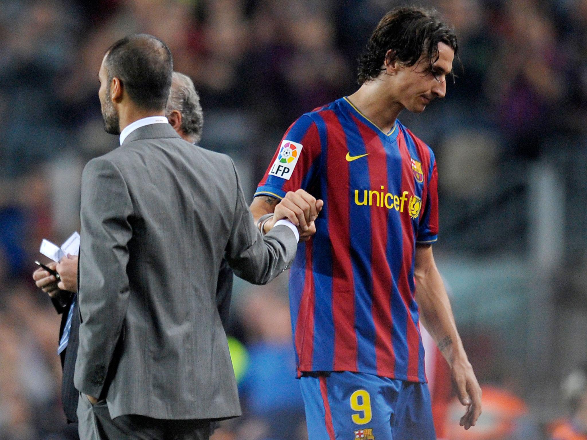 Zlatan Ibrahimovic and Pep Guardiola didn't see eye to eye at Barcelona
