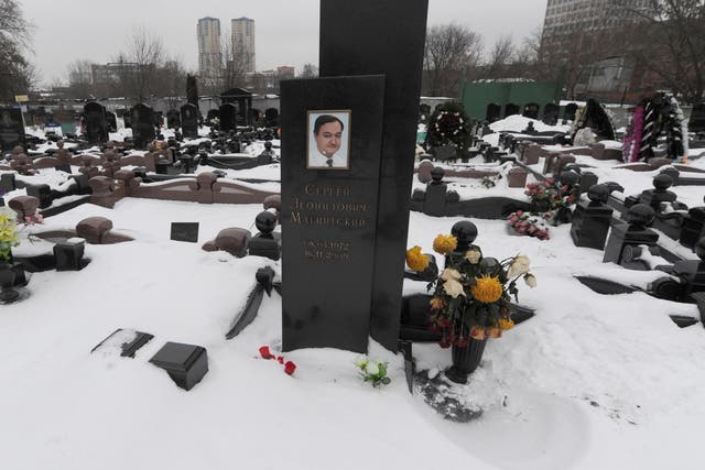 The grave of Russian lawyer Sergei Magnitsky – widely believed to have been murdered in a Moscow jail