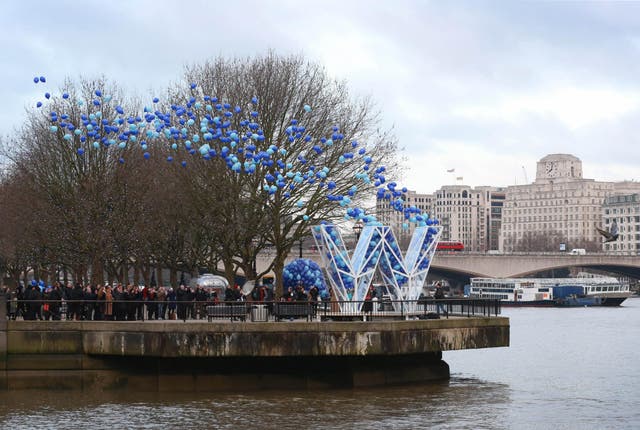 A balloon release in London