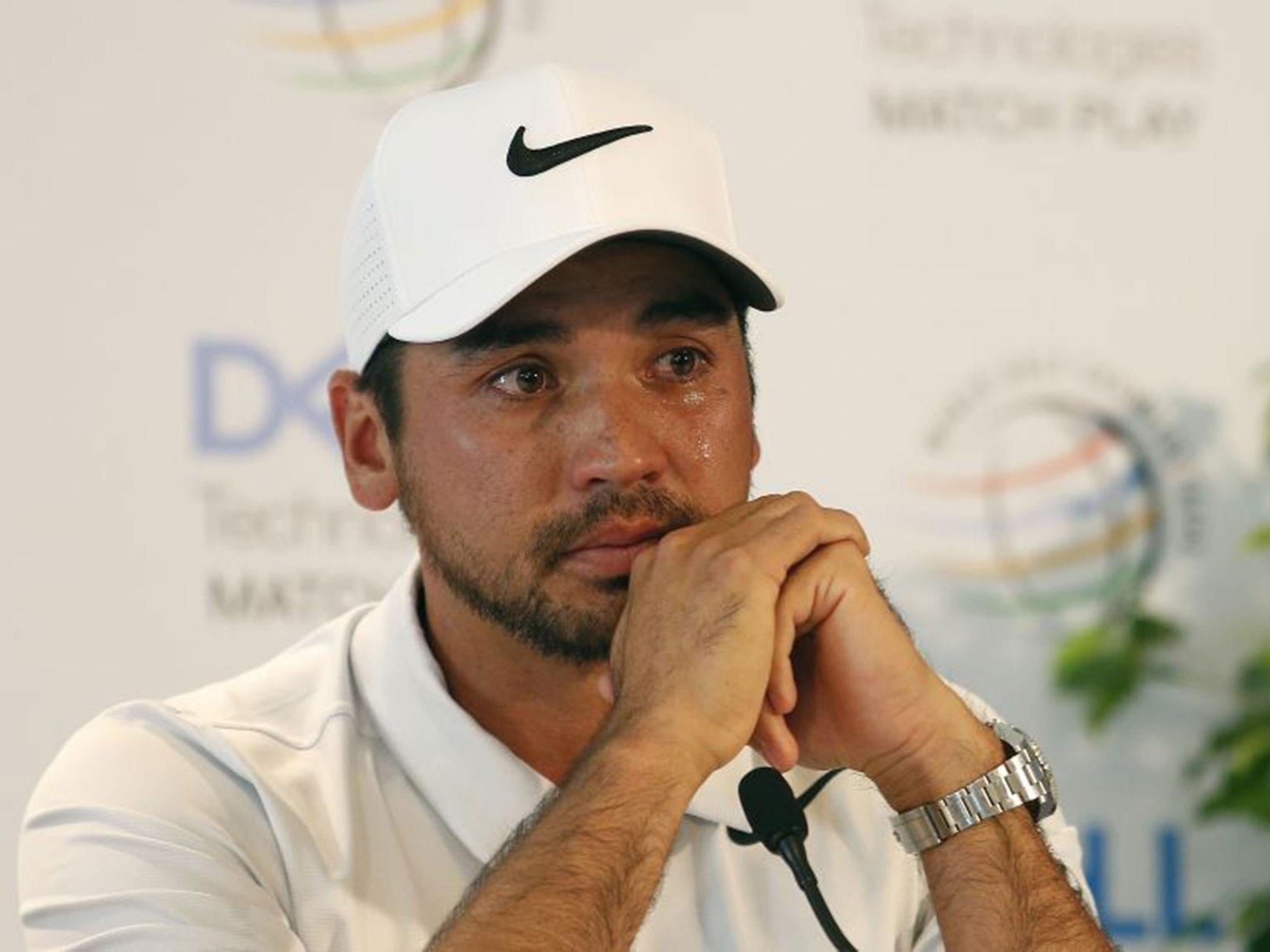 A visibly emotional Jason Day broke down in his post-round press conference