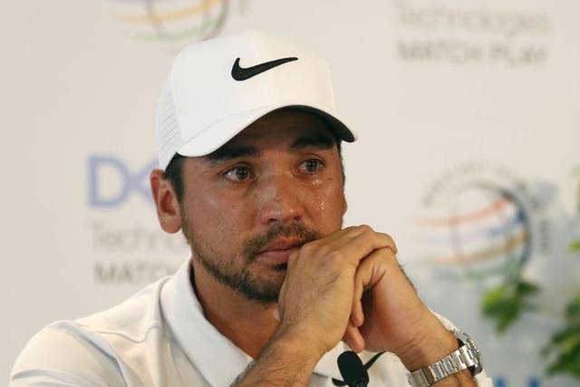 A visibly emotional Jason Day broke down in his post-round press conference